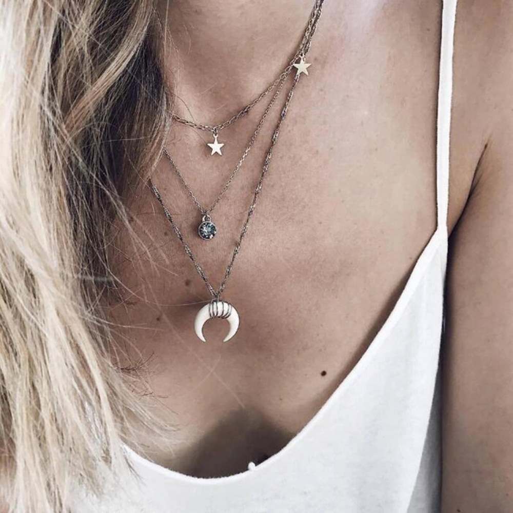 🛍NEW⚡️ “Horn, Star” boho Style Layered Choker